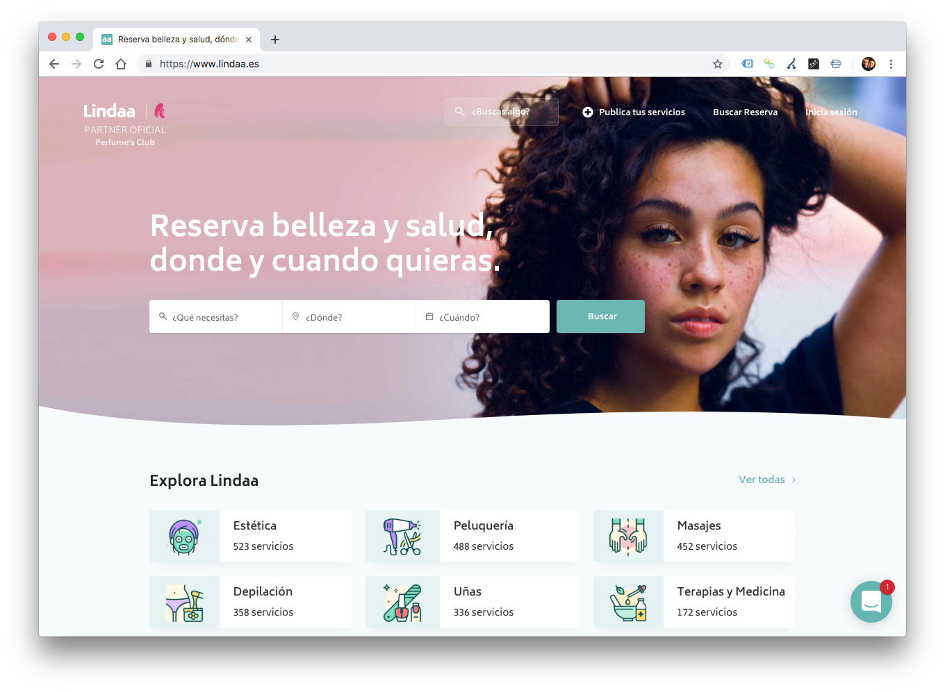 Portal de ventas de servicios de belleza, en establecimiento y a domicilio
